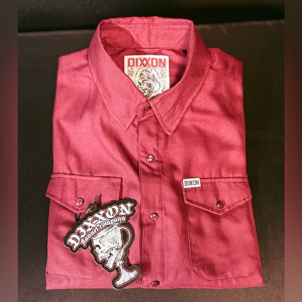 DIXXON Men's Maroon Casual Button Down Shirt